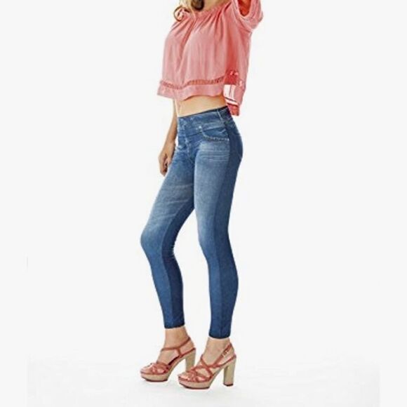 💥COMFORTISSE Jean Jeggings Denim Look Tights💥 - Picture 3 of 6
